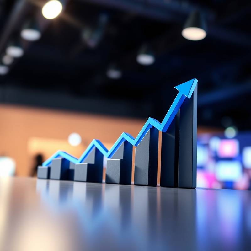 Digital Marketing Course Image: a graph showing upward trending marketing data.