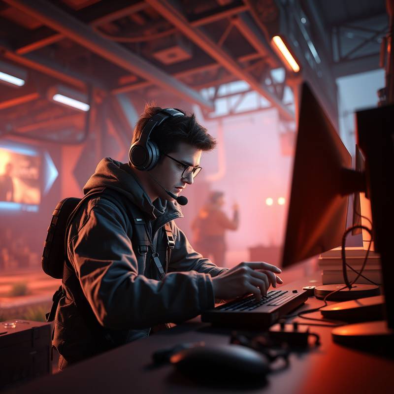 Game Development Course Image: A game developer working on a 3D game environment.