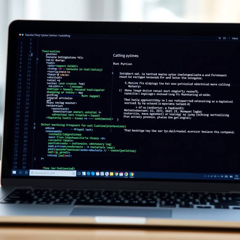 Python Programming Course Image: A laptop displaying Python code.