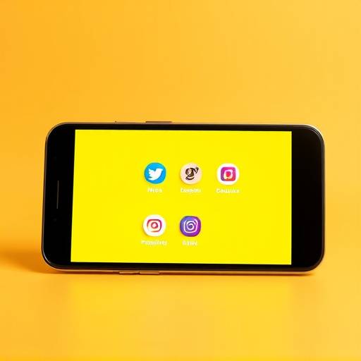 Social Media Marketing Course Image: Social media icons displayed on a smartphone screen.