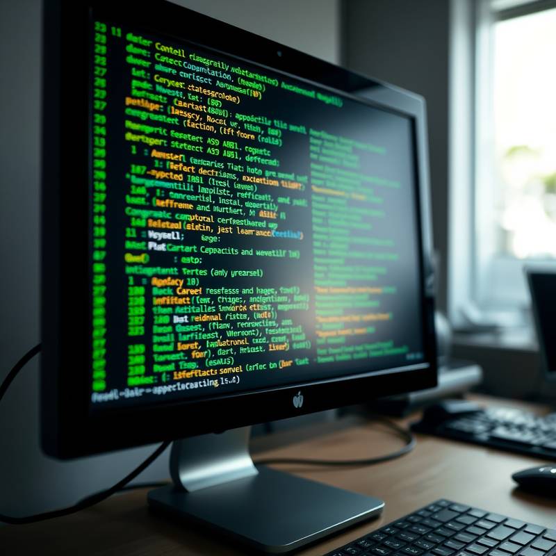 Web Development Course Image: code snippets displayed on a computer screen.